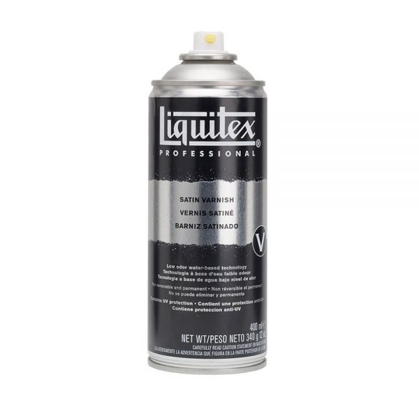 Bình xịt tạo lớp phủ bảo vệ màu acrylic Liquitex Varnish Spray Satin (Ít bóng) – 400ml (14Oz)